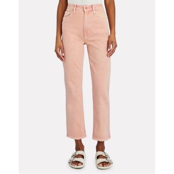 Mother Denim High Wasted Rider Flood‎ Size 23 Into The Mist Pink - Picture 2 of 8